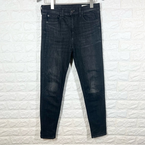 Rag & Bone High Rise Ankle Skinny Jeans Split Hem Size 29 - Picture 2 of 6